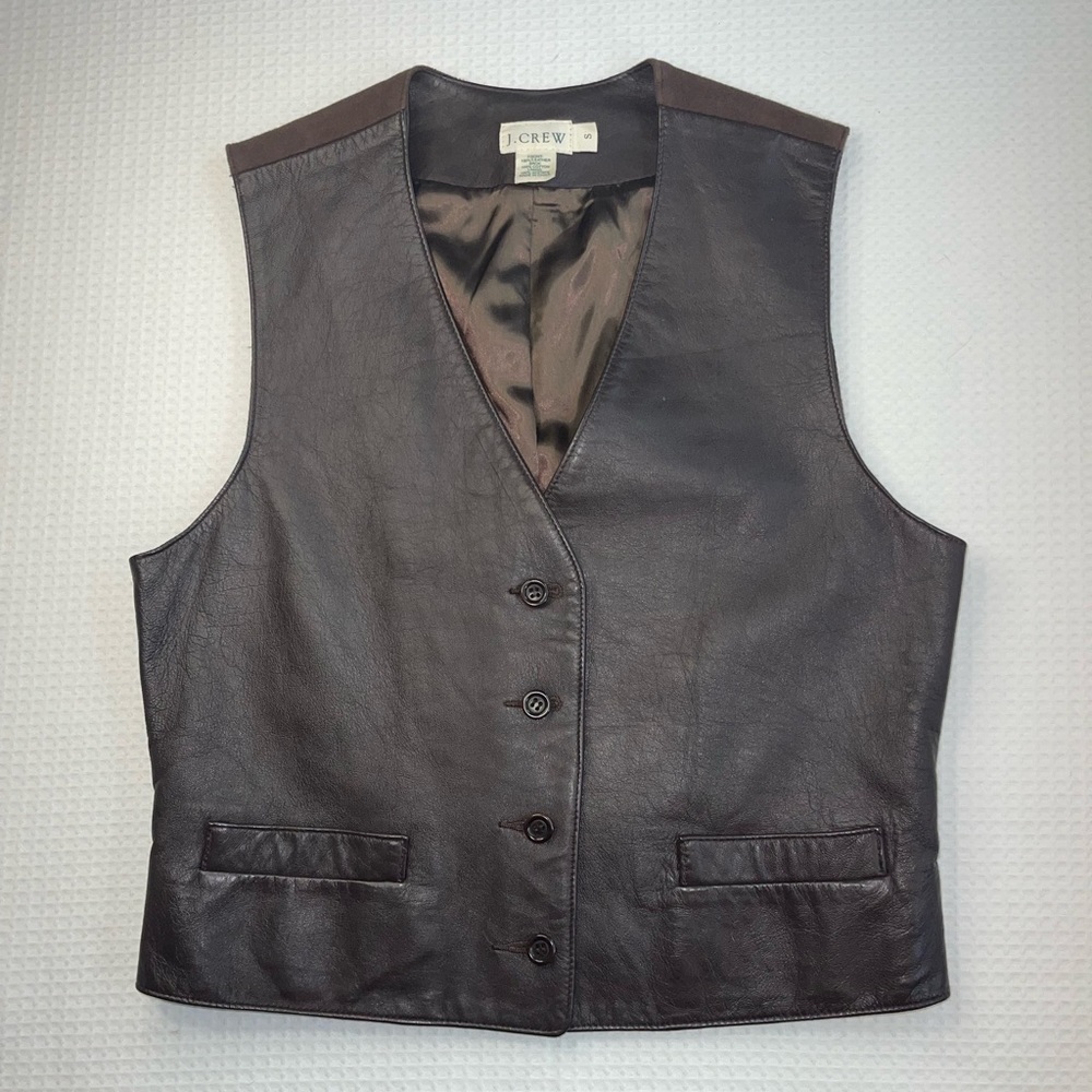 J. Crew Leather Vest Size Small